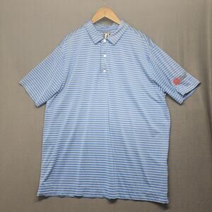 FootJoy Golf Polo Shirt Men 2XL Ohio Warehouse Equipment Blue Stripe Performance